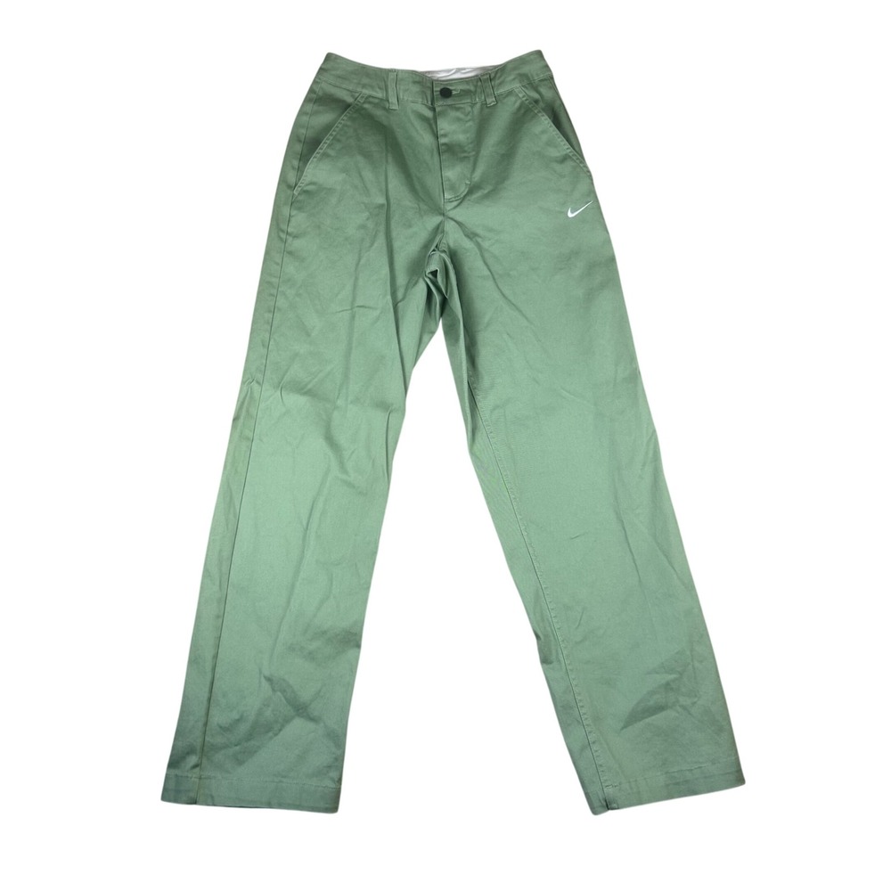 Nike Womens‎ Oil Green Chino Straight Leg Pants High Rise FD0405-386 Size 26
